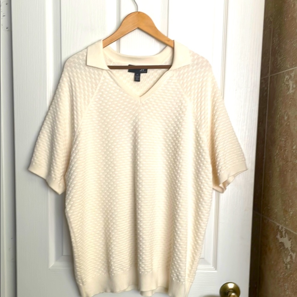 JF - J.Ferrar - Raised checked knit shirt.